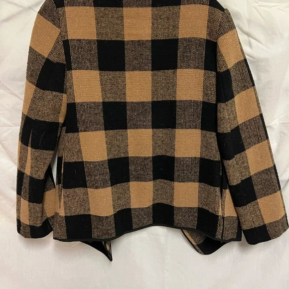 Brown and Black Plaid Cardigan Womens Size Small - Picture 2 of 5
